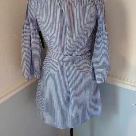 Blue Striped Off-Shoulder Dress BNWT - Picture 6 of 6